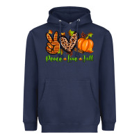 Navy peace love fall Heavyweight Hoodie - Zillion Design Studio