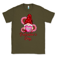 Army Green happy valentines day gnomes with sunflower Classic Tee - RanaPortraitStore