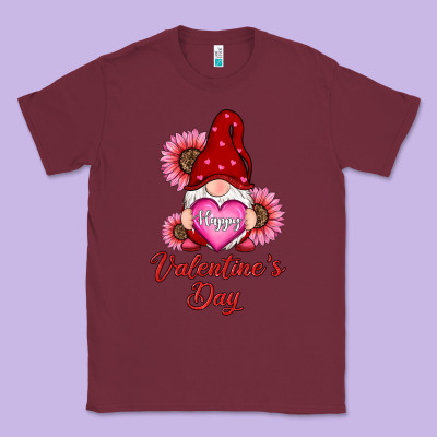 Classic Tee happy valentines day gnomes with sunflower