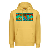 Antique Gold blessed turquoise gemstone cactus and sunflower licanse plate Premium Hoodie - Artiststas