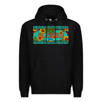 Black blessed turquoise gemstone cactus and sunflower licanse plate Premium Hoodie - Artiststas
