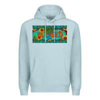 Blue Mist blessed turquoise gemstone cactus and sunflower licanse plate Premium Hoodie - Artiststas