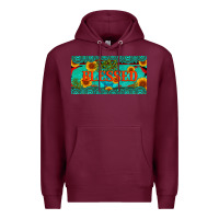 Burgundy blessed turquoise gemstone cactus and sunflower licanse plate Premium Hoodie - Artiststas