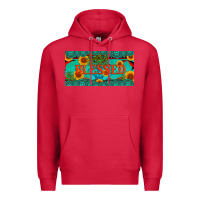 Cardinal blessed turquoise gemstone cactus and sunflower licanse plate Premium Hoodie - Artiststas