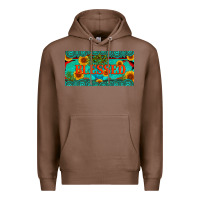 Chestnut blessed turquoise gemstone cactus and sunflower licanse plate Premium Hoodie - Artiststas