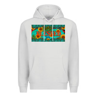 Dove Grey blessed turquoise gemstone cactus and sunflower licanse plate Premium Hoodie - Artiststas