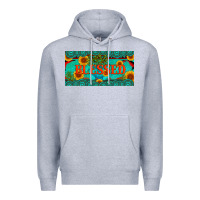 Heather Grey blessed turquoise gemstone cactus and sunflower licanse plate Premium Hoodie - Artiststas