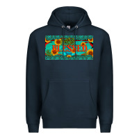 Navy blessed turquoise gemstone cactus and sunflower licanse plate Premium Hoodie - Artiststas