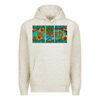Oatmeal Heather blessed turquoise gemstone cactus and sunflower licanse plate Premium Hoodie - Artiststas