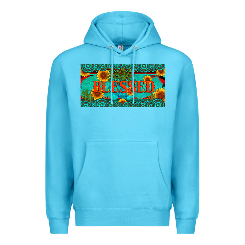 Blessed Turquoise Gemstone Cactus And Sunflower Licanse Plate Premium Hoodie by Artiststas | Teevron