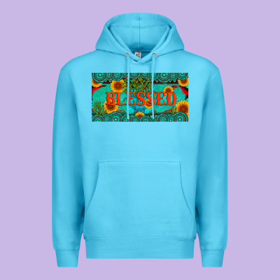 Blessed Turquoise Gemstone Cactus And Sunflower Licanse Plate Premium Hoodie Designed By Artiststas