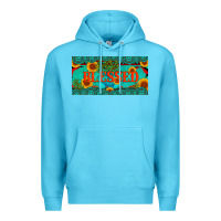 Ocean Blue blessed turquoise gemstone cactus and sunflower licanse plate Premium Hoodie - Artiststas