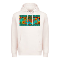 Pale Pink blessed turquoise gemstone cactus and sunflower licanse plate Premium Hoodie - Artiststas