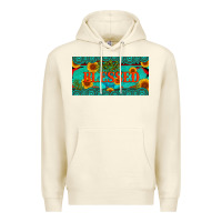 Sandshell blessed turquoise gemstone cactus and sunflower licanse plate Premium Hoodie - Artiststas