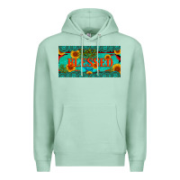 Seafoam blessed turquoise gemstone cactus and sunflower licanse plate Premium Hoodie - Artiststas