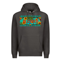Smoke blessed turquoise gemstone cactus and sunflower licanse plate Premium Hoodie - Artiststas