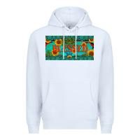 White blessed turquoise gemstone cactus and sunflower licanse plate Premium Hoodie - Artiststas