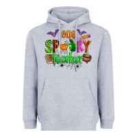 Heather Grey one spooky teacher Heavyweight Hoodie - Zillion Design Studio