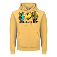 Vintage Mustard peace love beer Vintage Hoodie - AdoDesignShop
