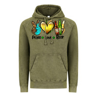 Vintage Olive peace love beer Vintage Hoodie - AdoDesignShop