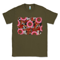 Army Green valentines day sunflowers leopard cowhide backgrou Classic Tee - RanaPortraitStore