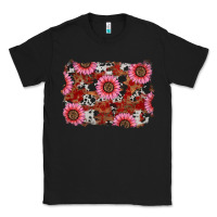 Black valentines day sunflowers leopard cowhide backgrou Classic Tee - RanaPortraitStore