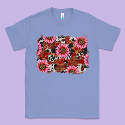 Classic Tee valentines day sunflowers leopard cowhide backgrou