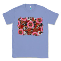 Colony Blue valentines day sunflowers leopard cowhide backgrou Classic Tee - RanaPortraitStore