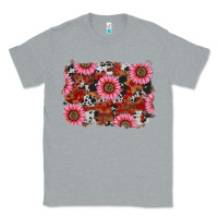 Heather Grey valentines day sunflowers leopard cowhide backgrou Classic Tee - RanaPortraitStore