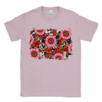 Lilac valentines day sunflowers leopard cowhide backgrou Classic Tee - RanaPortraitStore