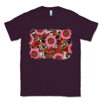 Plum valentines day sunflowers leopard cowhide backgrou Classic Tee - RanaPortraitStore