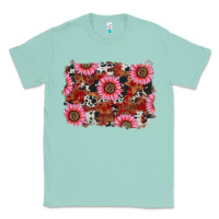 Seafoam valentines day sunflowers leopard cowhide backgrou Classic Tee - RanaPortraitStore