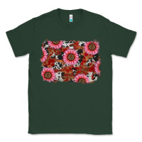 Sports Green valentines day sunflowers leopard cowhide backgrou Classic Tee - RanaPortraitStore