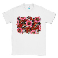 White valentines day sunflowers leopard cowhide backgrou Classic Tee - RanaPortraitStore