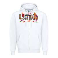White Latina Zipper Hoodie - RanaPortraitStore