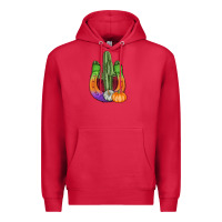 Cardinal horseshoe halloween cactus Premium Hoodie - AdoDesignShop