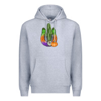 Heather Grey horseshoe halloween cactus Premium Hoodie - AdoDesignShop