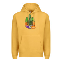 Mustard horseshoe halloween cactus Premium Hoodie - AdoDesignShop