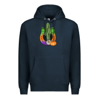 Navy horseshoe halloween cactus Premium Hoodie - AdoDesignShop