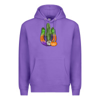 Purple horseshoe halloween cactus Premium Hoodie - AdoDesignShop