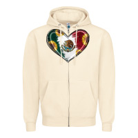 Sandshell Sunflower Mexican Flag Heart Zipper Hoodie - RanaPortraitStore