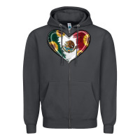Smoke Sunflower Mexican Flag Heart Zipper Hoodie - RanaPortraitStore