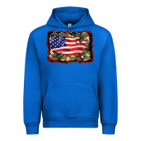 Cobalt distressed american flag Urban Hoodie - BarkalooDesign