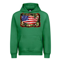 Emerald distressed american flag Urban Hoodie - BarkalooDesign