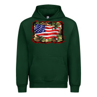 Forest Green distressed american flag Urban Hoodie - BarkalooDesign