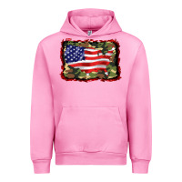 Fuchsia Pink distressed american flag Urban Hoodie - BarkalooDesign