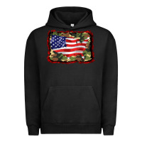 Pigment Black distressed american flag Urban Hoodie - BarkalooDesign