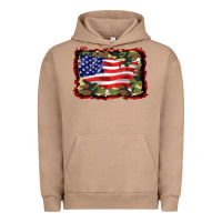 Pigment Burro distressed american flag Urban Hoodie - BarkalooDesign