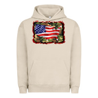 Pigment French Oak distressed american flag Urban Hoodie - BarkalooDesign