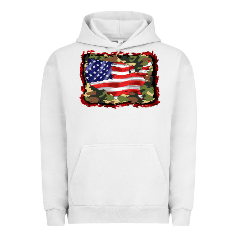 Distressed American Flag Urban Hoodie by BarkalooDesign | Teevron